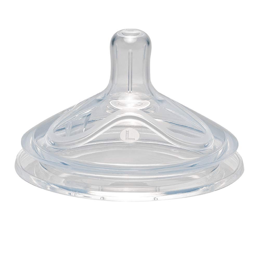 nip First Moments Wide Neck Silicone Teat, Suction Hole Size L: Fast Drinking Flow, Modelled on Mother's Breast, Pack of 1