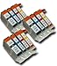 12 Chipped Compatible Canon PGI-5 & CLI-8 Ink Cartridges for Canon Pixma MX700 Printer