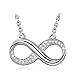 J.NINA Necklace Infinite Forever White-Gold Plated Bib with Crystals Women Pendant Jewelry s Anniversary Birthday Gifts for Mom Daughter Wife Girlfriend