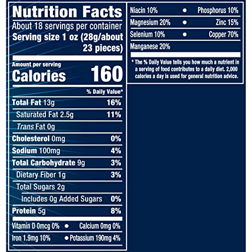 PLANTERS DELUXE SALTED WHOLE CASHEWS, PARTY SNACKS, PLANT-BASED PROTEIN, QUICK SNACK FOR ADULTS, AFTER SCHOOL SNACK, ROASTED CASHEW FLAVORED WITH SEA SALT, BULK NUTS, KOSHER, 1 LB 2.25OZ CANISTER