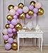 PartyWoo Purple Pink Gold Balloons, 60 pcs 12 Inch Light and Metallic Balloons for Princess Birthday Party, Baby Shower