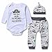 Baby Boys Girls 3 Pcs Bodysuits & Pants & Cap Clothes Set - Infant Outfit/Pajama