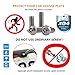 Aootf License Plate Screws- Anti Theft Car Plate Screws Bolts, Stainless Steel Security Fasteners Hardware for Front Rear Tag Plates, with Black Chrome Caps