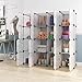 LANGRIA 16 Cubby Wardrobe Closet System Cube Organizer Plastic Storage Cubes Drawer Unit, DIY Modular Bookcase Cabinet for Clothes, Shoes, Toys (White)