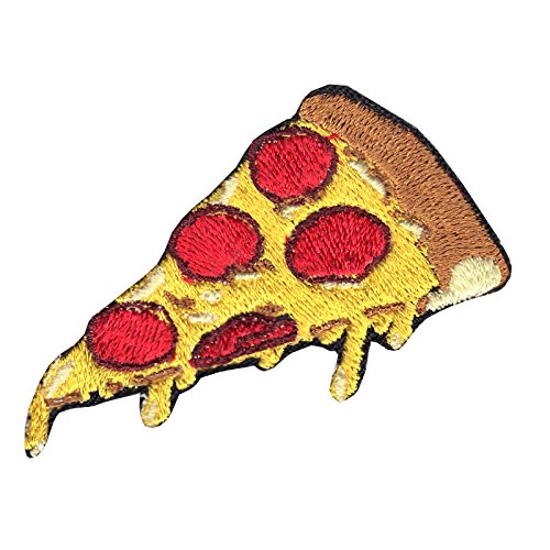 Pepperoni Pizza DIY Iron On Embroidered Applique Patch