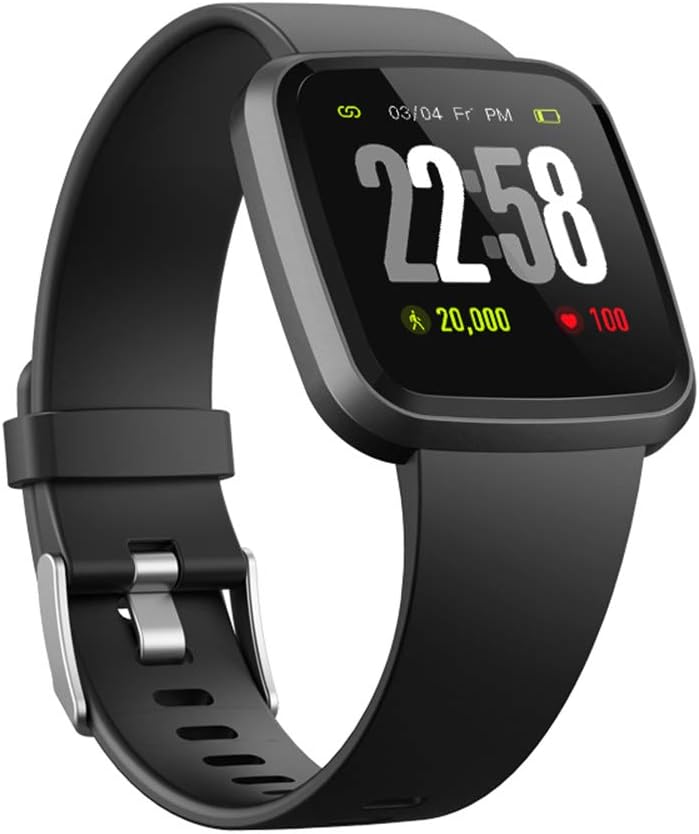 H4-V12 Smartwatch for Men& Women Color Screen IP67 Waterproof Heart Rate SpO2 Monitor Health Smart Watches / Sports Fitness Activity Tracker Running Watch Compare with Android & iOS phones (Black)