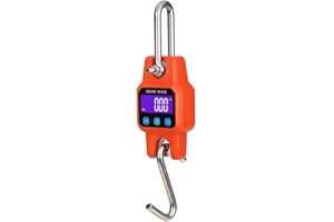 Klau Portable Rechargeable Crane Scale 300 kg / 600 lb Heavy Duty Digital Hanging Scales LCD Display with Backlight Orange fo