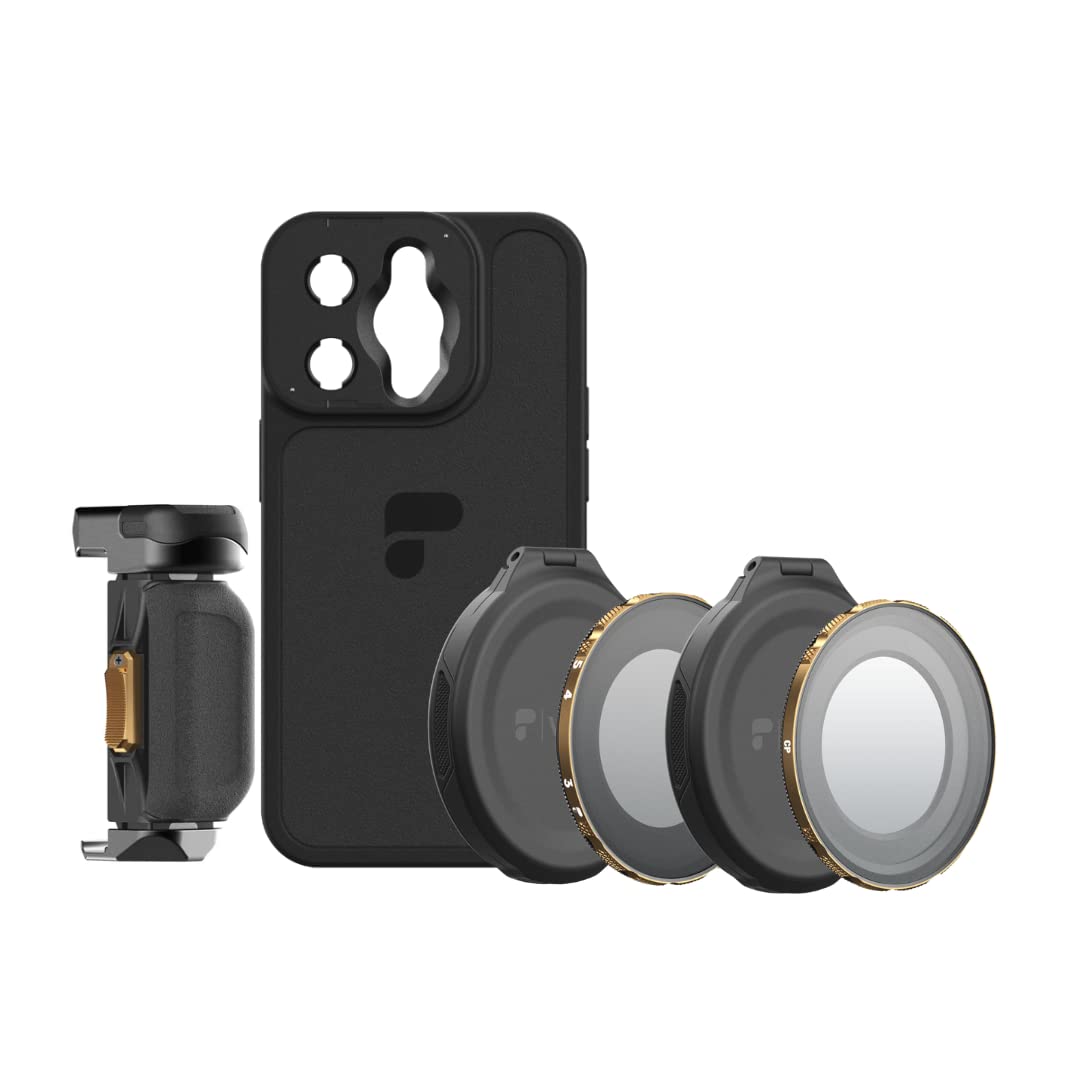 PolarPro - LiteChaser iPhone 14 Pro - Filmmaking Kit - Incl. iPhone 14 Pro Case - LiteChaser iPhone 14 Grip - VND 3-5 Filter - CP Filter - For mobile content creators