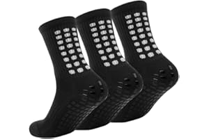DandyChic Youth Grip Soccer Socks, Non Slip Athletic Sports Football Basketball Socks with Grip Pads 3 Pairs