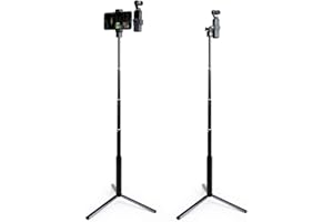 MAXCAM Selfie Stick Tripod Extension Rod for DJI Pocket 2/1, Aluminum Alloy Extension Rod + Tripod + Phone Holder + Accessory Mount.