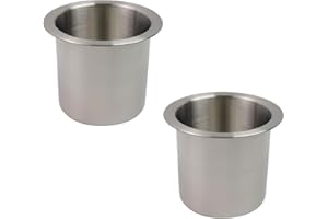 Dnyta 2 PCs Stainless Steel Cup Holder - 3.5" Metal Sofa Recliner & Boat Insert