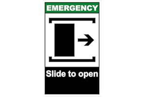 VISION SIGNS Slide to Open Right Emergency OSHA/ANSI Label Decal Sticker 8"