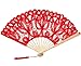 The 1 For U Women's Cotton Lace Fan Ivory/Cream, White, Pink, Blue, Purple, Red