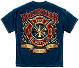 Firefighter T-Shirt Volunteer Fire Tradition Sacrifice Dedication Navy