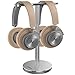 Double Headphones Stand, Jokitech Aluminum Alloy Desk 3 Headset Holder Supporting Desktop Earphone Hanger Mount Storage Rack with Heavy Base for Home and Office Display Spacegreythumb 1