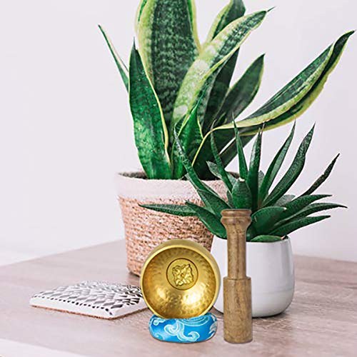 AITREASURE Tibetan Singing Bowls Set Tibetan Meditation Bowl for Yoga, Meditation Hand Percussion Instruments Singing Bell with Mallet & Cushion for Collection 3.15 Inch