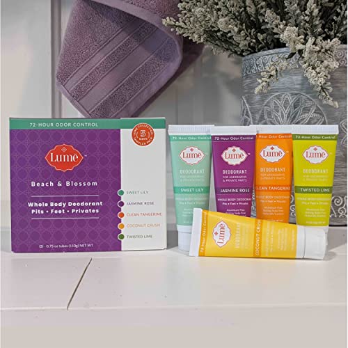Lume Natural Deodorant 5 Pack Sampler Deodorant for Armpits and