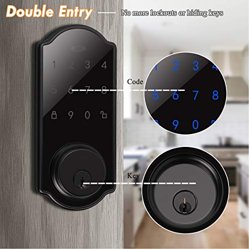 Probrico Smart Touchscreen Keypad Deadbolt with 100 Codes, Digital