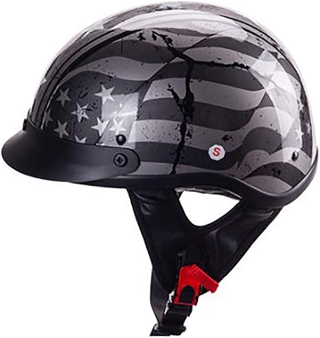 Amazon Co Jp ハーフバイクヘルメット レトロハーレーバイクヘルメットスクータースクータークルーザーチョッパーライトオープンヘルメットハーフシェルヘルメットdot Ece認証 S Xl ホーム キッチン