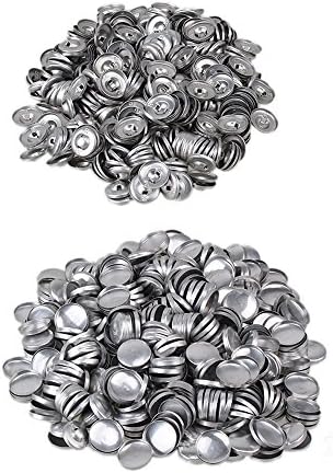 Silver Aluminum Fabric Self Cover Flatback Buttons for DIY Leathercraft Pack of 500 (19MM Surface Dia)