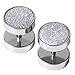 2PCS Silver Glitter Fake Gauge Earring Studs 10mm 16G Men Women Cheater Faux Ear Plugs Illusion Tunnel Stainless Steel Piercing Screw