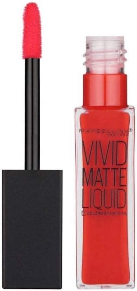 MAYBELLINE COLOUR SENSATIONAL VIVID MATTE LIQUID LIPSTICK 8ML Rebel Red