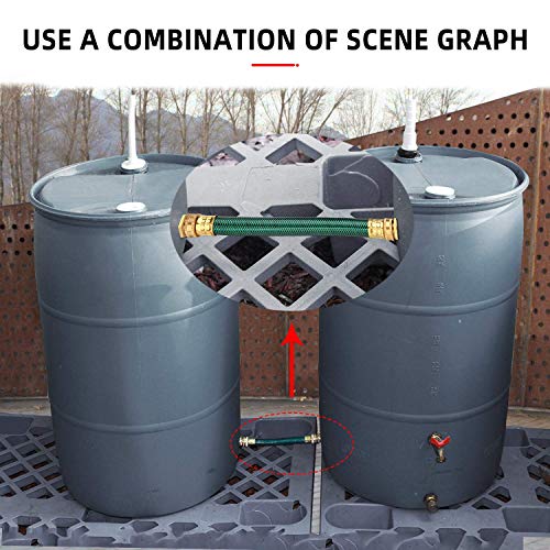 WADEO Rain Barrel Connector Kit Pack of 2, Rain Barrel Linking Kit