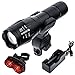 Zacro LED USB Rechargeable Bike Light - Headlight for Front and Tail Safety Light for Back- 3 Mode-High, Low and Strobe -Pack of 2 AAA Batteries,Mount Frame, USB Charger, Battery Holder Included