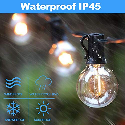 25Ft G40 Globe String Lights with Clear Bulbs,Backyard Patio Lights