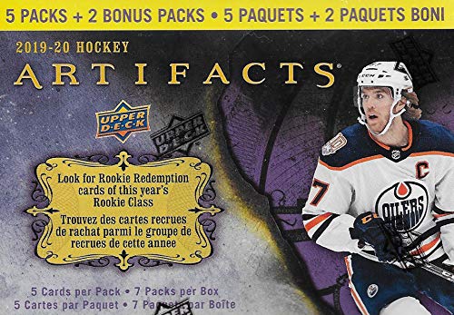 2019 2020 Upper Deck Artifacts Hockey Series Unopened Blaster Box of Packs with Chance for Stars and Rookie Redemptions Plus Possible Autographs and NHL Remnants Game Used Jersey Cards