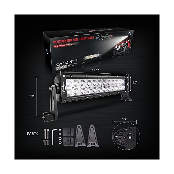 MicTuning-MIC-BC272-72W-Combo-Spot-Flood-LED-Light-Bar-Fog-Driving-5000-lm-Off-Road-Polaris-RZR-ATV-SUV-UTV-Jeep-135-L