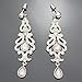 Silver Earrings Q&Q Fashion Art Deco 20s 30s Flapper Gatsby Austria Crystal Bridal Silver Dangle Earrings