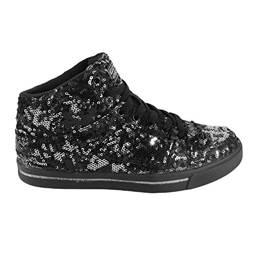 Gotta Flurt Hop Hop II Lace Up 3/4 Top High Top Sneaker, Silver