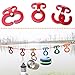 TRIWONDER Ultralight Aluminum T-Ring Hooks, Paracord Tension Camp Hooks Guyline Cord Adjuster for Tent Camping Hiking Backpacking Outdoor Activity (Red - 6 Pack)