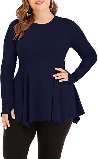 long workout tops plus size