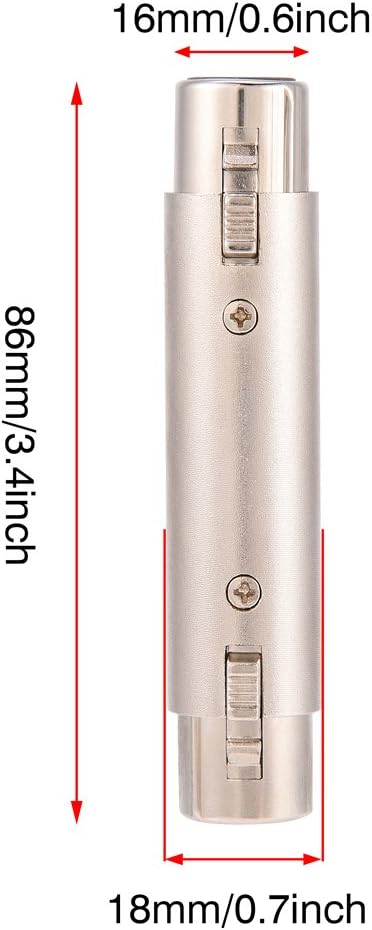 2PCS 3-Pin XLR Adapter Connector Audio Microphone Mic Line Adapter Gender Changer Coupler (Female to Female) - Image 3