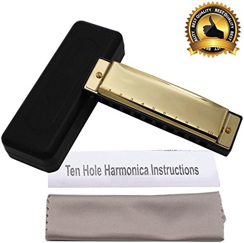 Harmonica,Diatonic Harmonica,Professional Harmonica,Standard 10 Hole Blues Harmonica with Case,Key of C (Harmonica 10 holes - 2)
