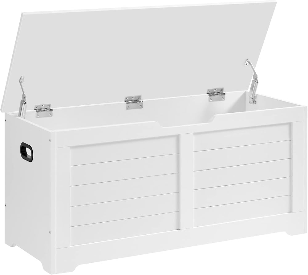 VASAGLE Storage Chest Bench 100x40x46 cm Matte White LSB061T10