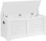 VASAGLE Storage Chest Bench 100x40x46 cm Matte White LSB061T10