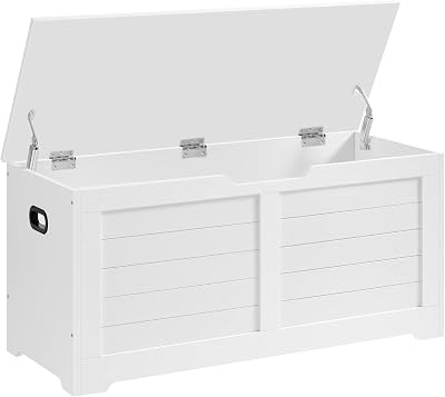 VASAGLE Storage Chest Bench 100x40x46 cm Matte White LSB061T10