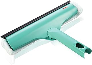 Leifheit Fensterwischer Window und Frame Cleaner L mit Rundum-Bezug, Fensterreiniger mit Abziehlippe, Fensterabzieher mit beweglichem Gelenk
