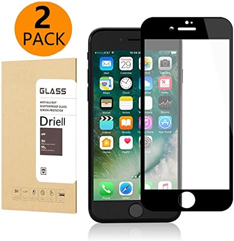 iPhone 7 Screen Protector Filmmy Full Coverage Tempered Glass Screen Protector Film Protection for Apple iPhone 7 4.7 Inch, Black [2 Pack]