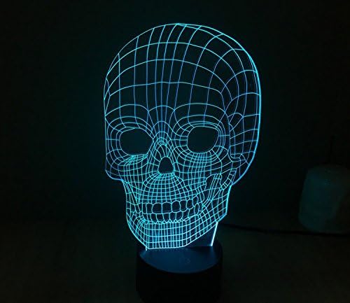 Skull Head Hologram LED Night Light Lamp - Color Changing