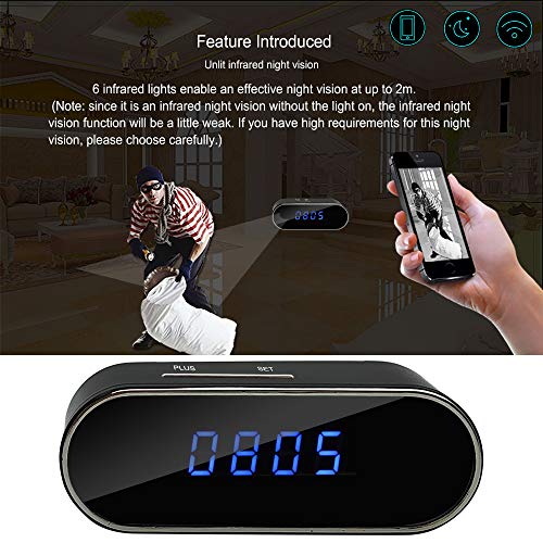 Spy ClockHidden Spy Camera Wireless ClockTbwfuwd 4K HD Pet Camera Mini IP Surveillance Camera