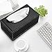 Sumnacon Tissue Box Cover Rectangle Leather Tissue Box Stylish Tissue Box Holder with Magnetic Bottom, Decorative PU Tissue Cover for Bathroom Living Room Bedroom Table Desk Home Office Car, Black