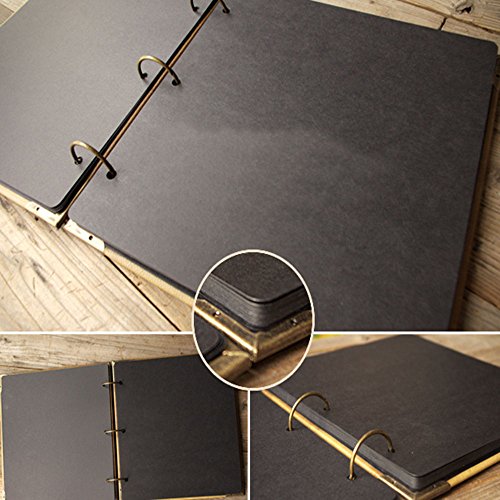ToiM New DIY Album Wedding Scrapbook Vintage Photo Album Leatherette Cover DIY Retro and Elegant Handmade Album Self-paste Album (“Forever Memory”)