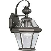 Livex Lighting 2161-07 Outdoor Wall Lantern with Clear Beveled Glass Shades, Bronze