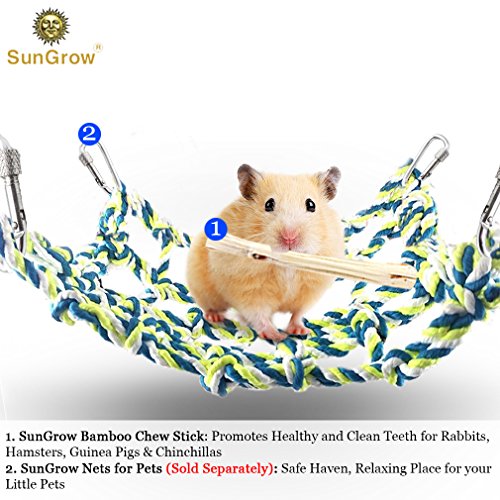 SunGrow Sweet Bamboo Chew Sticks for Rabbits, 100g (3.5 oz) Bunny Molar