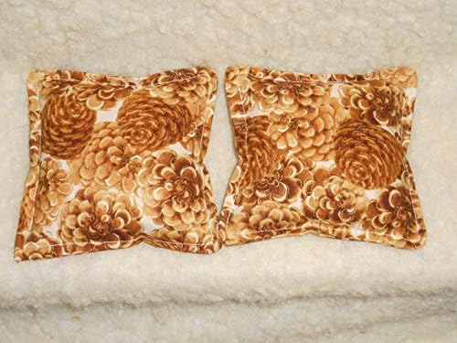 Set of 2 Hand Warmers Pine Cone Print Fabric Corn Bag Heating Pad Hot Therapy Cold Therapy Microwavable Reusable Cotton Eco Friendly Hand Knee Head Hand Warmer Elbow Dog Walking Hiking Skating