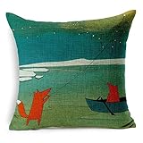 Lee's Int'l Cotton Linen Blend Throw Pillow Case, Red Fox